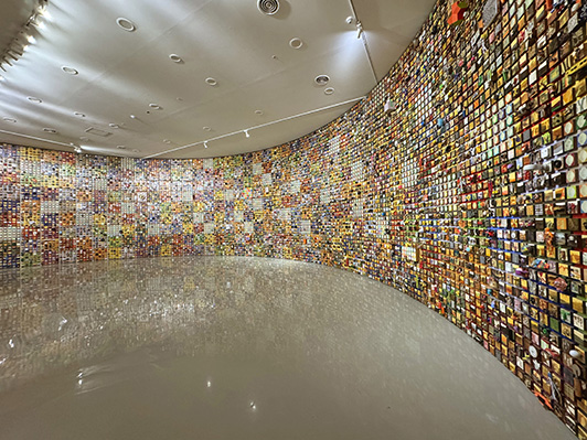 Happy World, 1985-2024, 3 x 3in (each), Mixed Media on Wood and Canvas with Sound, Cheongju Museum of Art, Korea.jpg