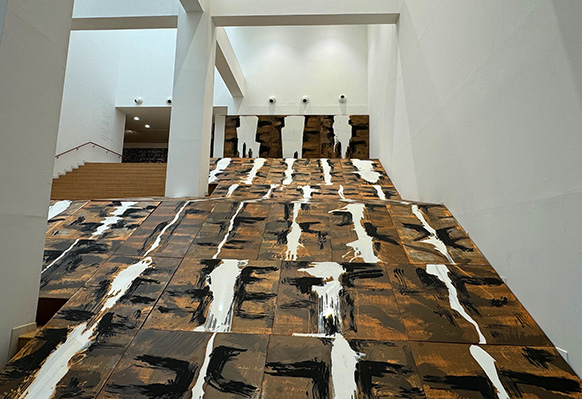 Musimcheon River, 2024, Mixed Media on Wood with Sound of Birds, Cheongju Museum of Art, Korea.jpg